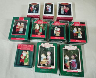 Boxed Hallmark Keepsake Collector's Series Mr. And Mrs. Claus Ornaments Complete Set Group- ~10 Pieces