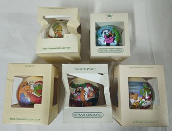 Assorted Boxed 1979-1982 Hallmark Keepsake Unbreakable Satin Character Ornaments Group- ~5 Pieces