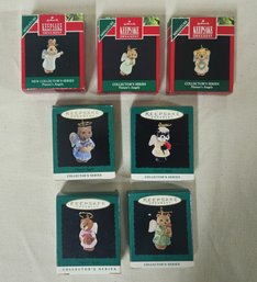 Boxed Hallmark Keepsake Miniature Collector's Series Nature's Angels Ornaments Complete Set Group- ~7 Pieces