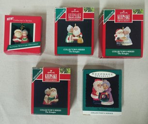 Boxed Hallmark Keepsake Miniature Collector's Series The Kringles Ornaments Complete Set Group- ~5 Pieces