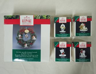 Boxed Hallmark Keepsake Miniature Little Frosty Friends Ornaments Complete Set Group- ~5 Pieces