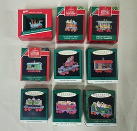 Assorted Boxed Hallmark Keepsake Miniature Collector's Series Noel R.R. Ornaments Partial Set Group- ~9 Pieces
