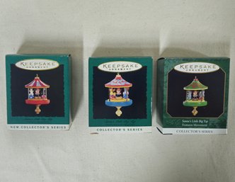 Boxed Hallmark Keepsake Miniature Collector's Series Santa's Little Big Top Ornaments Set Group- ~3 Pieces
