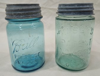 Mason's & Ball Zinc Screw Top Pint Canning Fruit Jars Group- ~2 Pieces