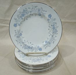Wedgwood Bone China Belle Fleur Dinner Plates Set Group- ~9 Pieces