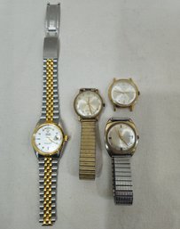 Assorted Men's Wristwatches Parts Or Repair Group- ~4 Pieces