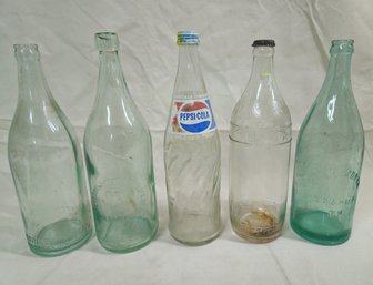 Assorted Glass Soda Bottles Group- ~5 Pieces