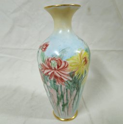 T & V Limoge France Hand Painted Floral Vase