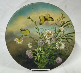 Terra Cotta Hand Painted Floral Plate