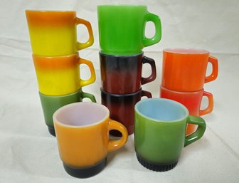 Assorted Anchor Hocking Fire King Stacking Mugs Group- ~10 Pieces