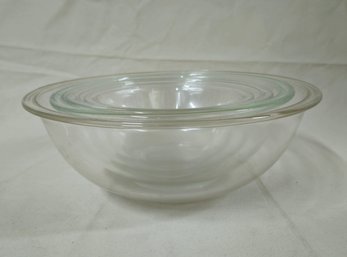 Pyrex Designs Clear Glass Graduated Nesting Mixing Bowls Set- ~4 Pieces
