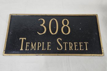 308 Temple Street Cast Aluminum Street Address Marker Sign Plaque