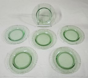 Heisey Empress Moongleam Green Bread & Butter Plates Group- ~6 Pieces