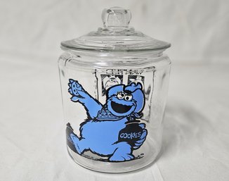 Sesame Street Cookie Monster Clear Glass Cookie Jar