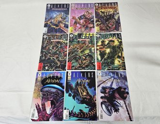 Assorted 1990's Dark Horse Comics Aliens Three-Issue Comic Book Sets Group- ~9 Pieces