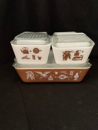 Pyrex Early American Refrigerator Set- ~ 8 Pieces