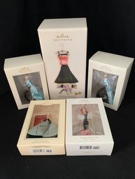 Assorted Hallmark Keepsake Barbie Fashion Model Collection Ornaments Group- ~5 Pieces