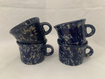 Bennington Potters Pottery Blue Agate Tea/coffee Cups ~4