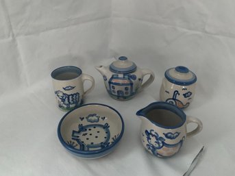 Assorted M. A. Hadley Pottery Tableware Group ~ 7 Pieces