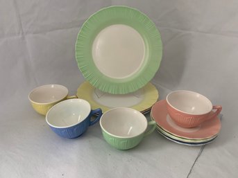 MacBeth-evans Colorful Cremax Tableware Set ~12 Pieces