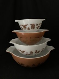 Pyrex Early American Cinderella Bowl Set- ~4 Pieces
