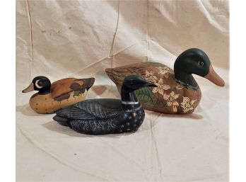 3 Decorative Ceramic Duck Decoys