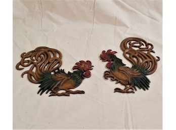 Vintage Vermay Aluminum Rooster Wall Plaque Accents