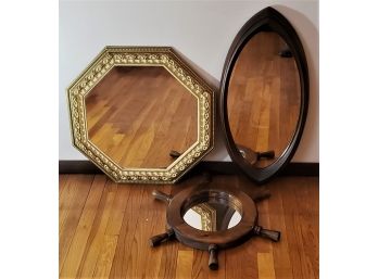 Group Of Mirror Wall Accents- 3 Pieces