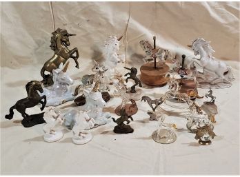 Assortment Of Decorative & Collectible Unicorn Figurines- 20 Pieces