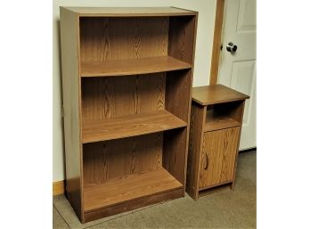 A Shelf And A Small Storage Cabinet