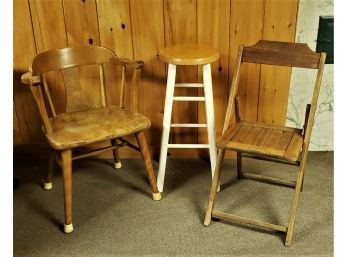 Group Of  Wood Chairs- 3 Pieces