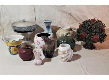 Assortment Of Vintage Handmade & Production Art Pottery- 11 Pieces