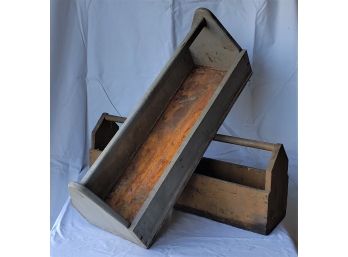 Vintage Handmade Wood Toolbox Caddies (2)