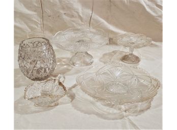 Assortment Of EAPG Clear Glassware- 5 Pieces