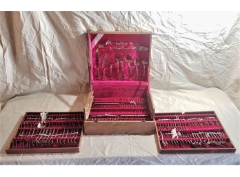 Siam Solid Brass Flatware Setting For 12 With Case- 144 Pieces