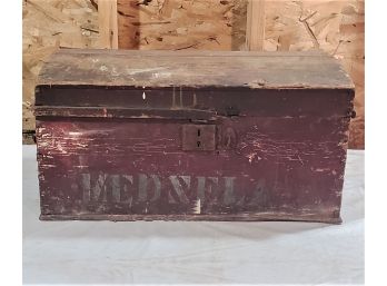 Antique Handmade Dovetailed Stenciled Toolbox