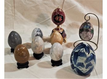 Assortment Of Decorative & Collectibles Eggs- 9 Pieces