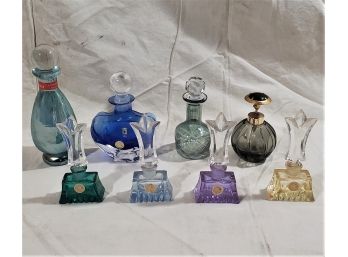 Assortment Of Vintage Art Glass Perfume Bottles- 8 Pieces