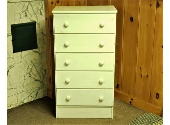 A Vintage Mastercraft White Painted Chabby Chic 5 Drawer Chest