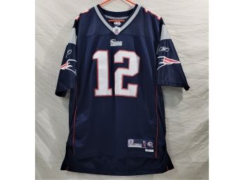 Reebok RBK Authentic NFL Equipment Tom Brady 12 New England Patriots Football Jersey XL