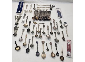 Assorted Vintage Collectible & Souvenir Spoons Group- ~82 Pieces