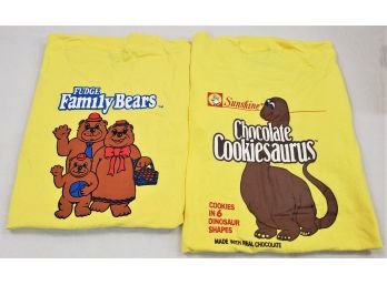 Vintage NOS Sunshine Biscuits Brand Promotional T-Shirts Group- ~2 Pieces