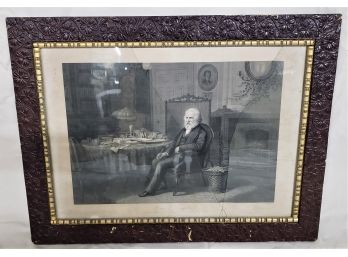 Antique 19th C. Framed Henry W. Longfellow Engraved Lithograph Print