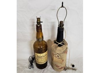 Dawson 'Special' Blended Scotch Whisky & Dry Sack Sherry Magnum Bottle Advertising Lamps Group- ~2 Lamps