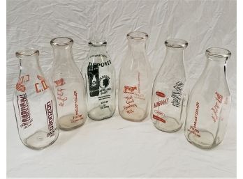 Vintage Tall Square Pyro Quart TSPQ New Hampshire Milk Bottles Group- ~6 Items