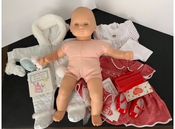 Collectible Pleasant Company American Girl Bitty Baby Doll & Outfits Group- ~14 Pieces