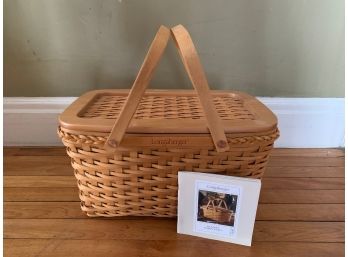 Decorative Collectible Longaberger Founder's Market Handwoven Basket Burn-In Signed Tribute