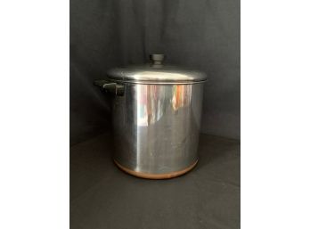 Vintage Revere Ware Copper Bottom 12 Quart Stock Pot W/cover