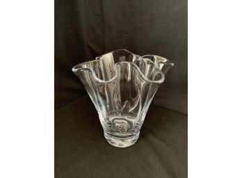 Contemporary Simon Pearce Handblown Glass Anemone Vase Second Ruffles
