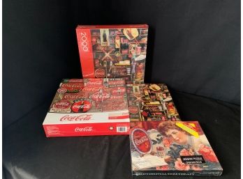 New In Sealed Box Collectible Springbok Coca-Cola Co. Advertising Jigsaw Puzzles Group- ~4 Puzzles
